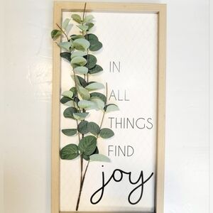 Framed Greenery Wall Art Find Joy Quote 18x13 Inches